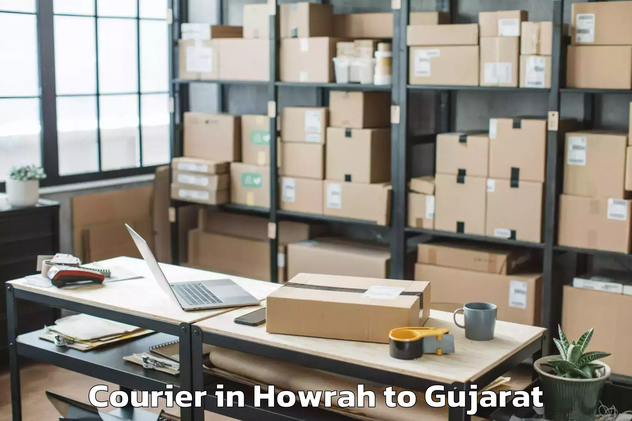 Affordable Howrah to Anjar Courier